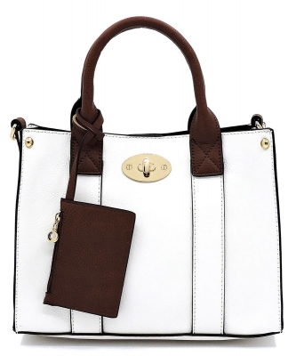 Fashion 3-in-1 Boxy Satchel WU061 WHITE